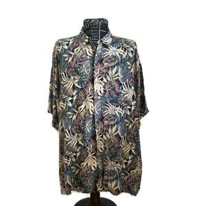 Vintage Hawaiian Shirt PIERRE CARDIN Tropical Tiki 100% Rayon Men - 2XLT